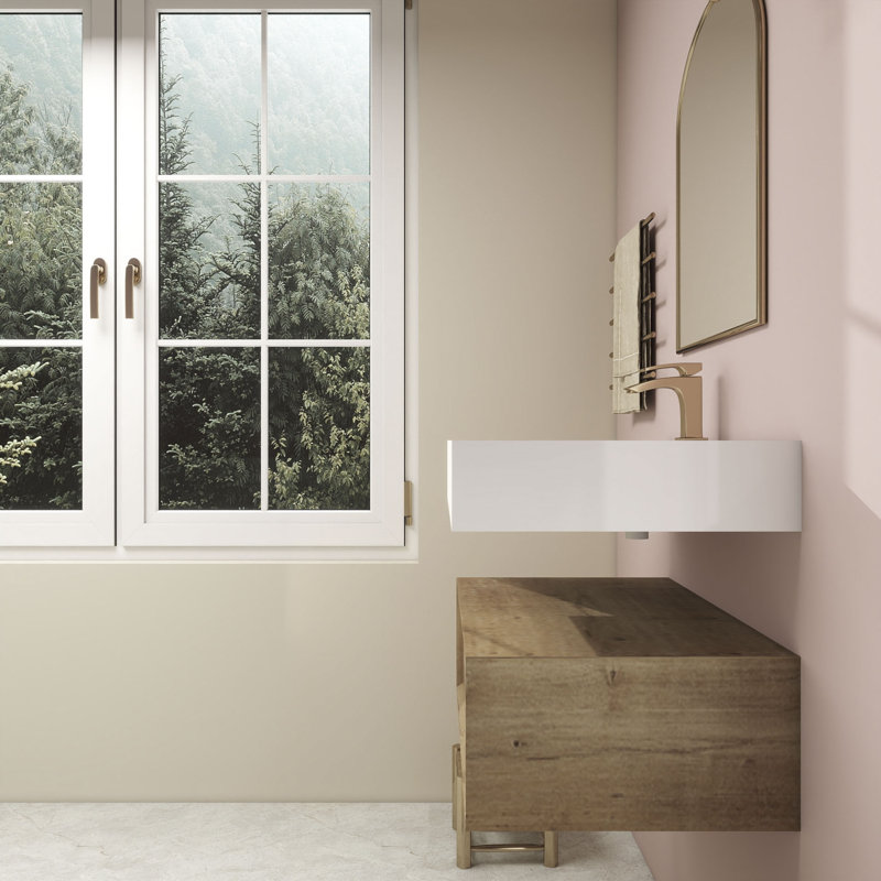 Alysa 30" Wall-Mounted Single Bathroom Vanity Set, Oak
