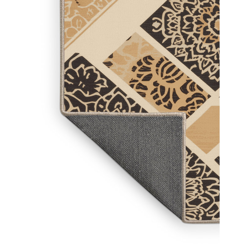 Tapis à motif de blocs doux et moelleux d'inspiration mondiale Eakes, 4 x 2