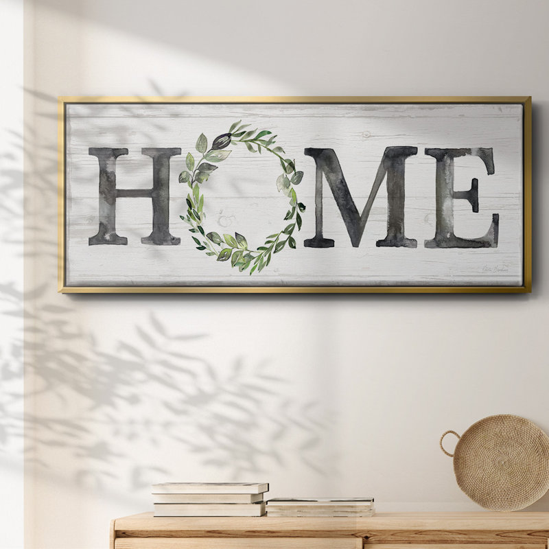 Gray Home Wreath- Framed Canvas
