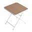 Ensemble de 4 fauteuils empilables bleu-gris en polypropylène et table carrée pliante d'intérieur/extérieur, contour ergonomique, plateau, pieds en métal blanc kaki, - , sans entretien, 4 pièces, stable, plateau kaki
