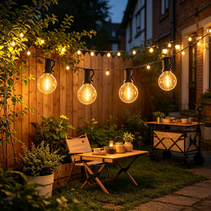 Guirlande de 30 lumières DEL G40 de 30 pi, à intensité variable, connectable pour patio