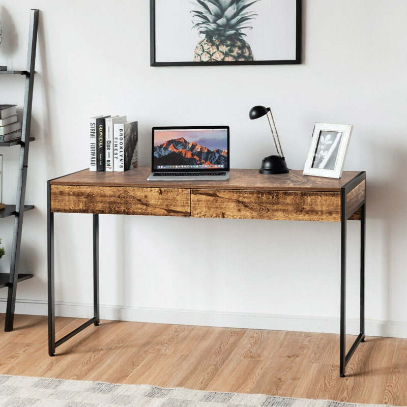 Northmoore Iron Computer Desk, Coffee