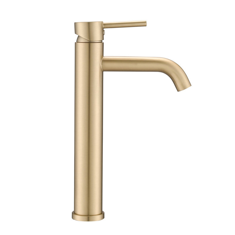 Tall Bathroom Sink Lavatory Faucet - In For Brushed Gold Scheme One Hole Modern, Brushed Gold