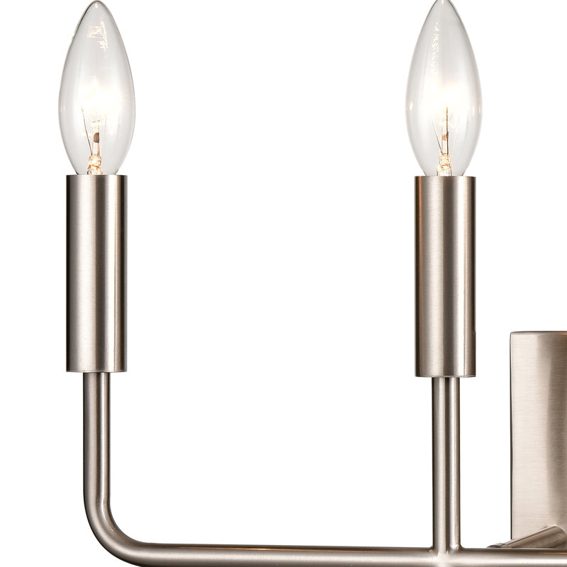 Éclairage pour salle de bain 4 lumières Park Slope 18,5 po - Nickel brossé, H 8,5 po x l 18,5 po x P 5 po, Nickel brossé