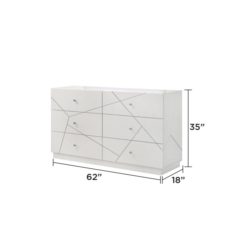 Commode 6 tiroirs à motif géométrique pour la chambre à coucher