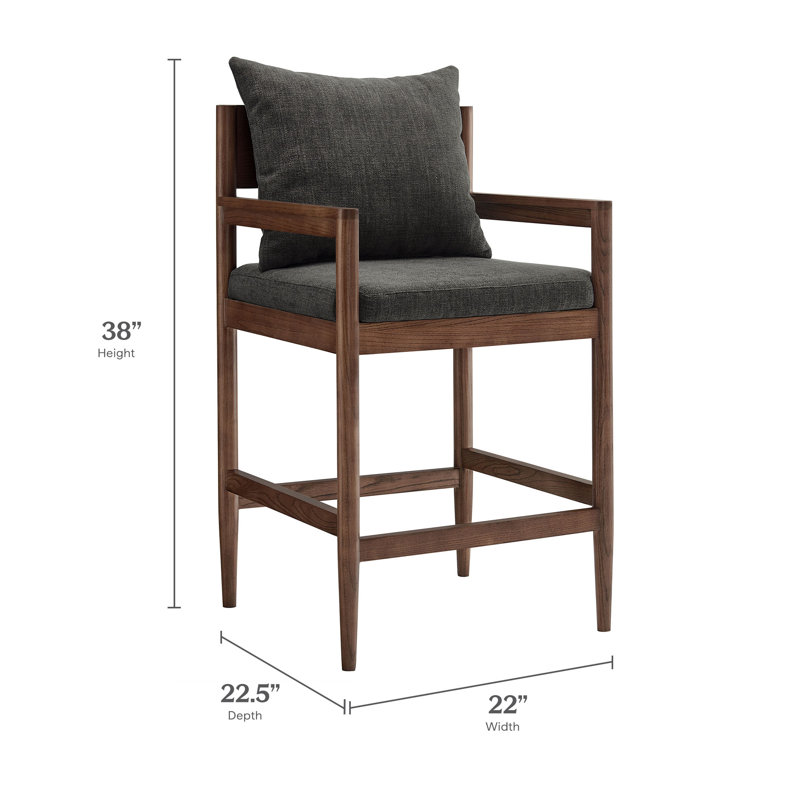 Tabouret de comptoir Remington, Gris anthracite, Tabouret de comptoir (siège d'une hauteur de 26,5