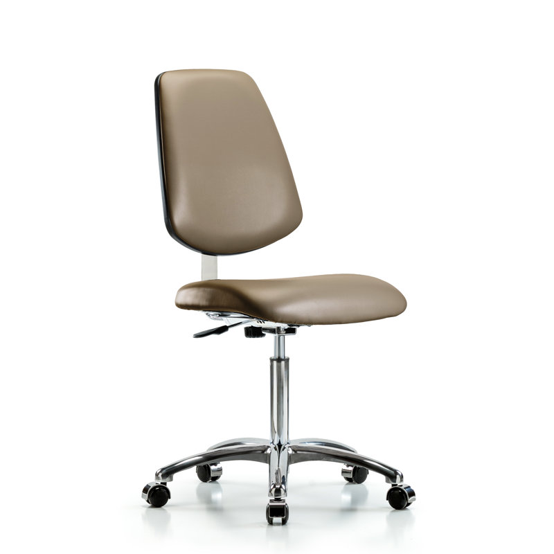 Kurosh Vinyl Task Chair, Casters, Beige, 29'' H