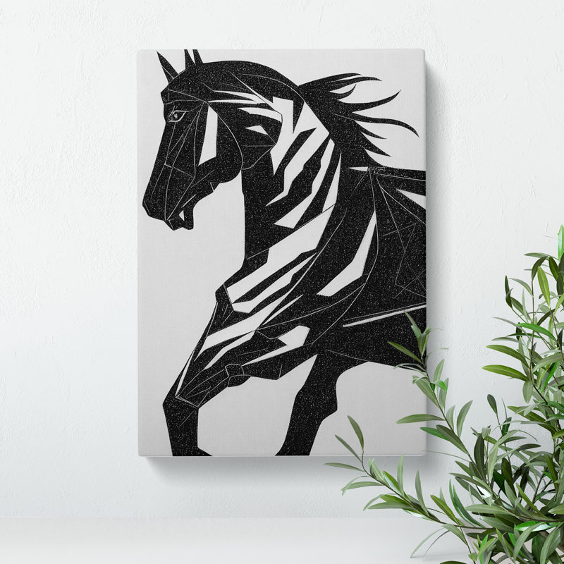 Monochrome Horse No.3, 50cm H x 35cm W x 3cm D
