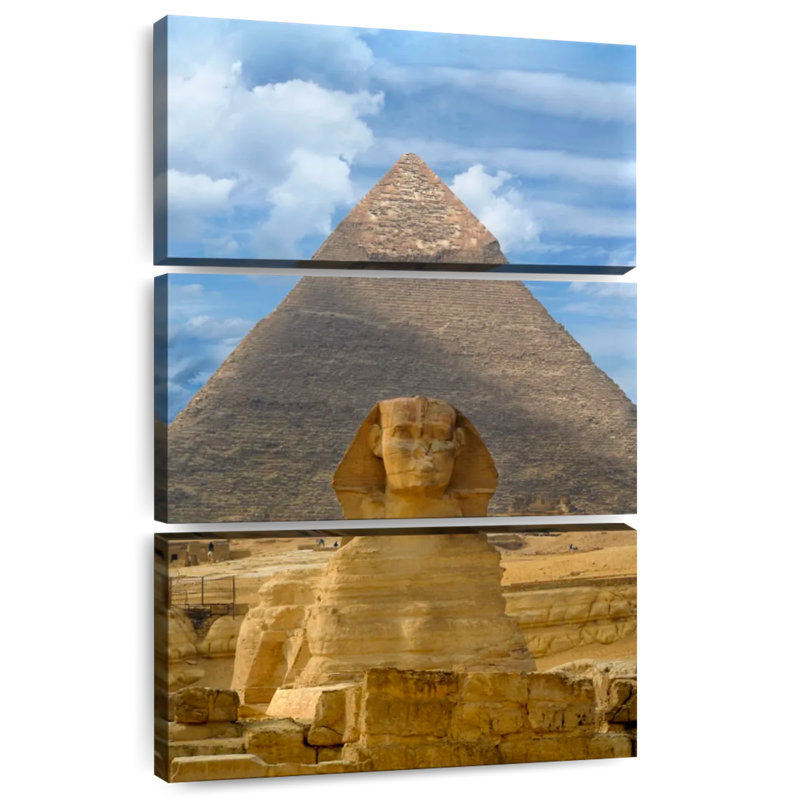 Masam Sphinx And Pyramid In Giza, 57" H x 36" W