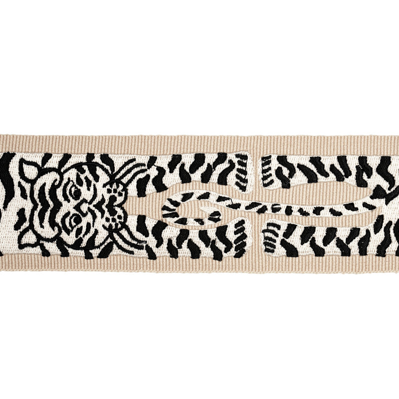 Schumacher x Johnson Hartig Le Tigre Embroidered Trim, Neutral