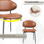 Ensemble de 2 chaises de salle à manger de style Mid-Century moderne d'inspiration italienne avec pieds en métal mat-1555774355