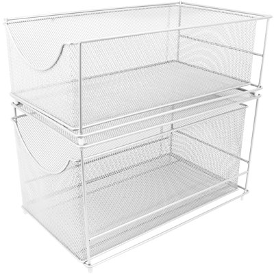 Sorbus 2-Tier Sliding Mesh Basket Drawers
