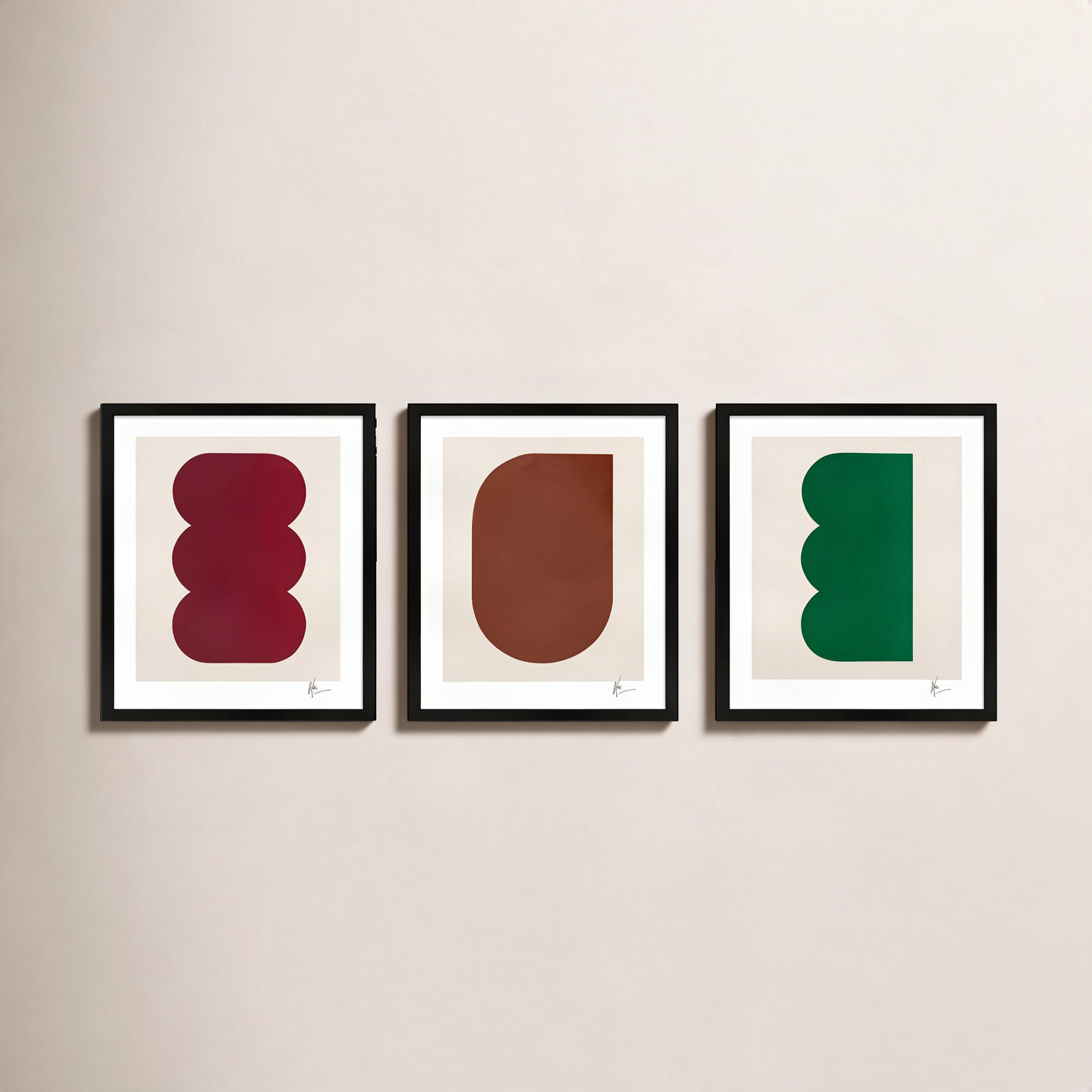 Keyhole "Keyhole" 3-Piece Painting Set, 50" H x 40" W x 1.25" D, Black Framed