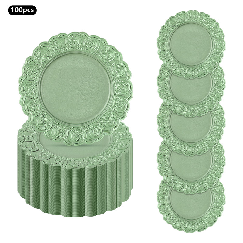 Assiettes de présentation rondes de 13 po, Vert