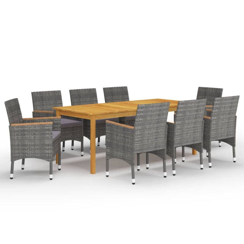 Ensemble repas Vidaxl gris, gris foncé, Gris, 8
