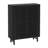 33.46" Modern Black Wooden  6-Tier Shoe Cabinet With Louvered Doors-765810872