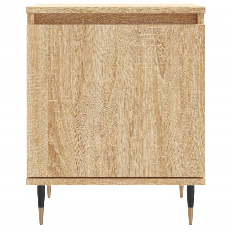 Gaitani 40cm W Iron Bedside Table, Sonoma Oak