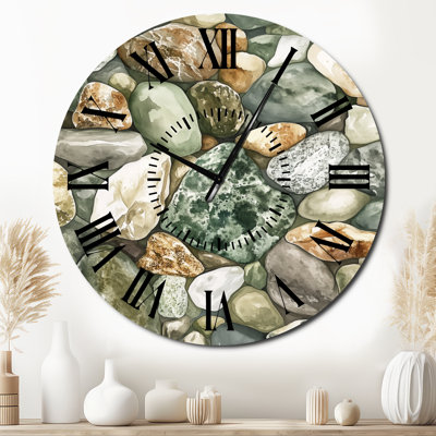 Moss Stones from the Forest Floor - Zen Silent Metal Wall Clock