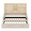 Lit de jour rembourré avec lumières d'accoudoirs à DEL, tablettes et armoires de rangement, relevable coulissant-1599960304