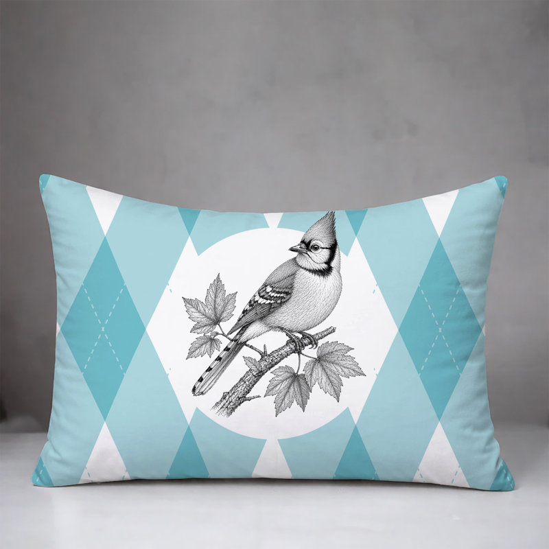 Oreiller réversible intérieur / extérieur Blue Jay, 25 x 18, Sarcelle