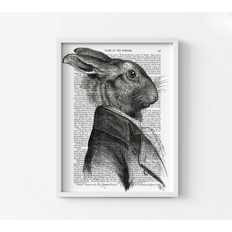 Profil de portrait de lapin Marcua, idée de cadeau inhabituelle encadrée, affiche de portrait de lapin, affiche de cadeau très grand lapin
