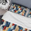 Blue And Orange Striped Lines Pattern - Ensemble de housse de couette rayé-1662780304