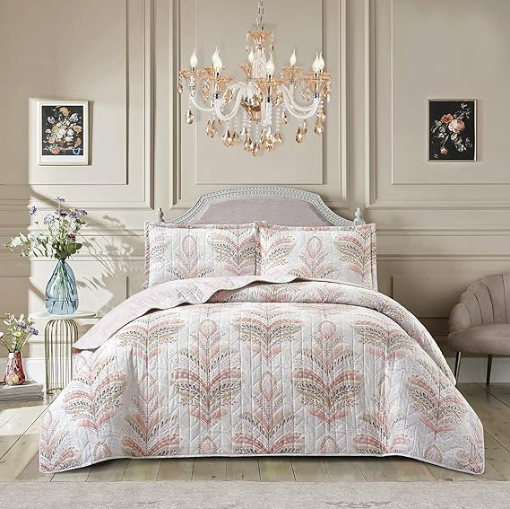 McTeer Duvet Cover Set with Pillowcases Included, Double - 2 Standard Pillowcases, Floral, Jasmine Pink