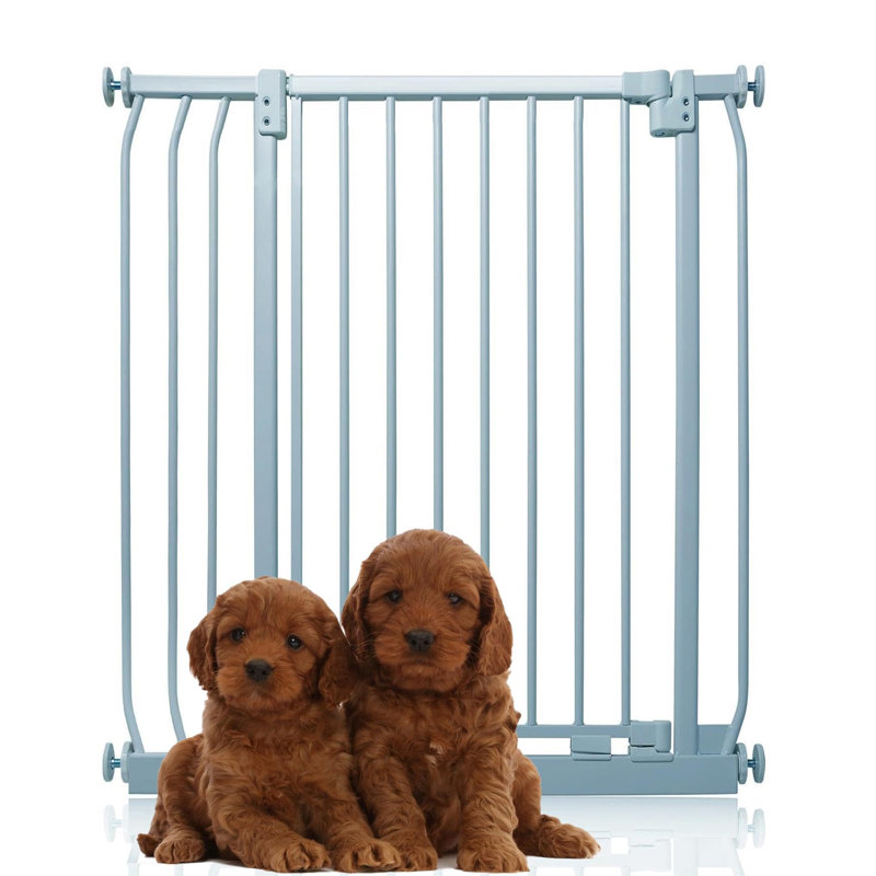 Metal Pressure Mounted Pet Gate, 80cm - 89cm, Grey