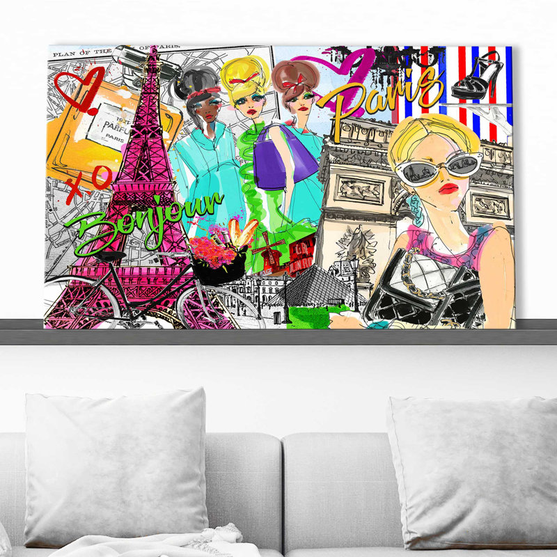 «Take Me To Paris (Horizontal)» par Jodi - impression, Toile tendue, H 18 po x l 30 po x P 1 po