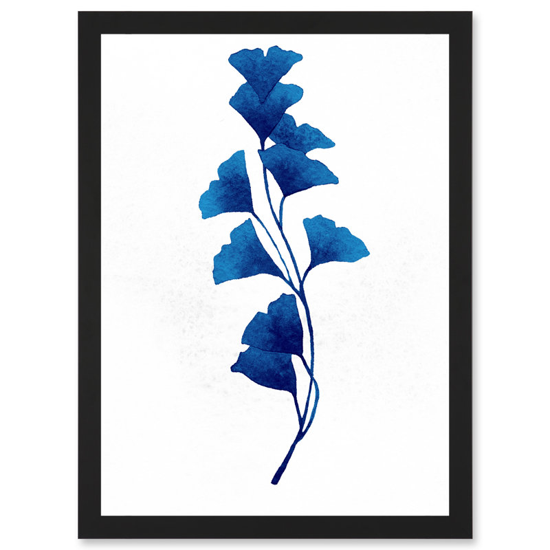 Navy Blue Watercolour Flowers - Single Picture Frame Art Prints