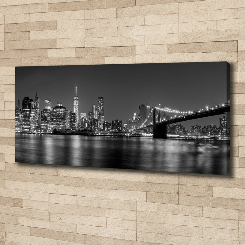 Manhattan By Night - No Frame Print on Canvas