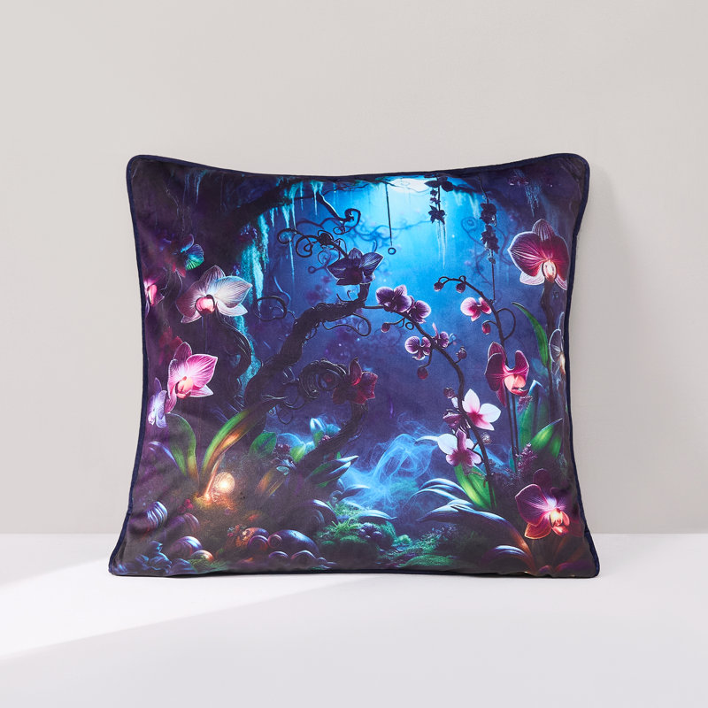 Coussin décoratif 20 po x 20 po Fantasy Orchids