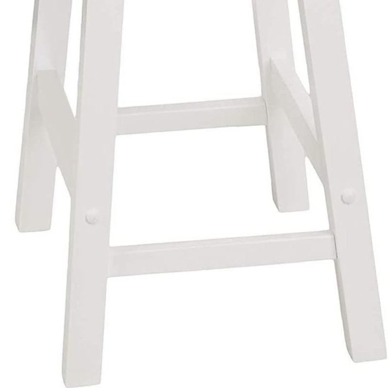 Clauson Solid Wood Counter Stool, White