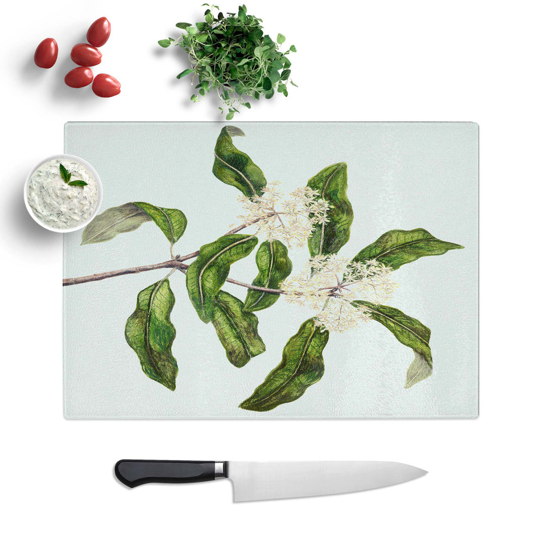 Tempered Glass Tarata Flowers by Sarah Featon Chopping Board