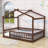 Vonie Wood Daybed with Roof and Slats-656567934-656634593