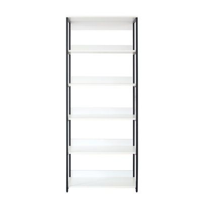 Wood And Metal Walk-In Closet With Five Shelves