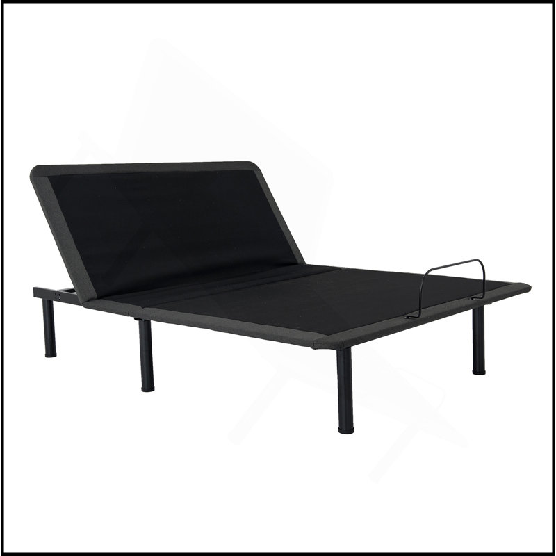 Base de lit moderne réglable en métal avec télécommande câblée, Grand lit