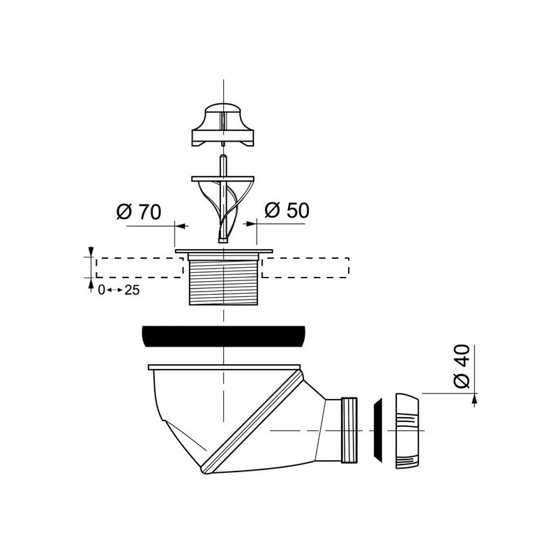 Denieron 14cm Drain Stopper Waste