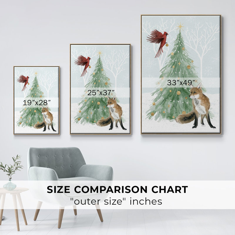 Noël en forêt, collection B, H 25 po x l 17 po x P 1,5 po, Naturel