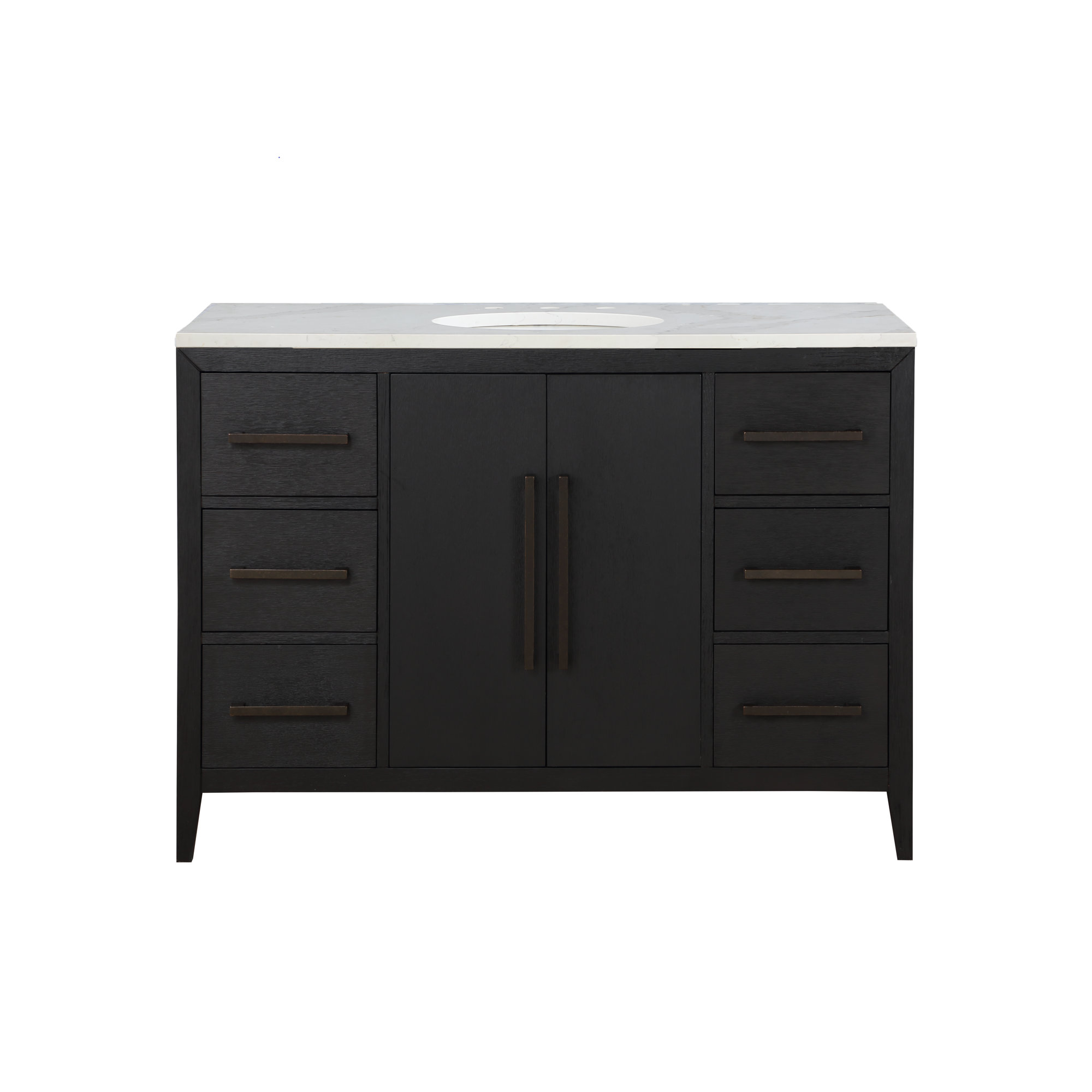 Alsup 48'' Single Bathroom Vanity, Dark Weathered Oak