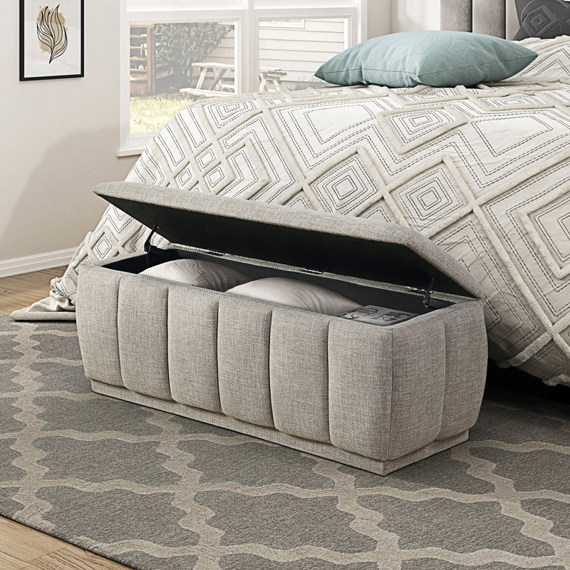 Banc de rangement moderne 1pc, banc de vestibule, Taupe