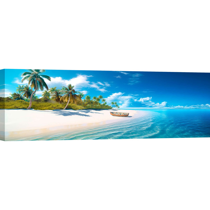 Tropical Lanscape By Dario Marzi by Dario Marzi - Wrapped Canvas Art Prints, 35cm H x 100cm W x 4cm D