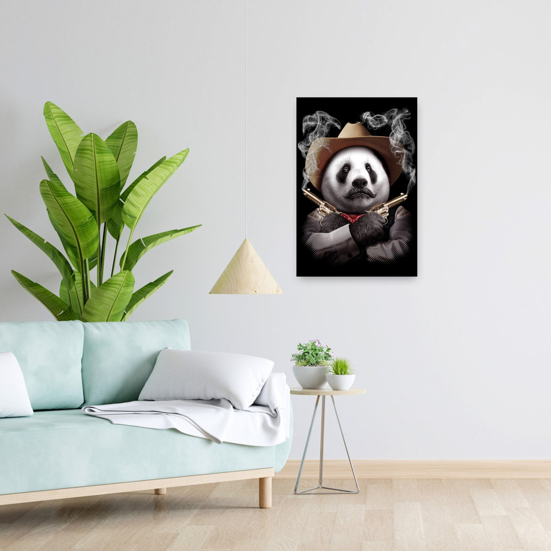 panda crossgun Contemporary Bear Dog Panda Forest Wall Art Print