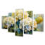 Jardin jaune, bleu, hortensia II, ensemble d'art sur toile