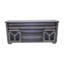 Meuble télé 65,3 po avec porte grillagée en fer, éclairage à DEL et éléments en forme de Y, couleur gris antique, finition coulissante 60 69 pouces, ajustement
