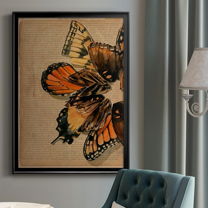 «Winged Wreath II», reproduction encadrée de qualité supérieure - prête à être accrochée, H 24,5 po x l 18,5 po x P 1 po