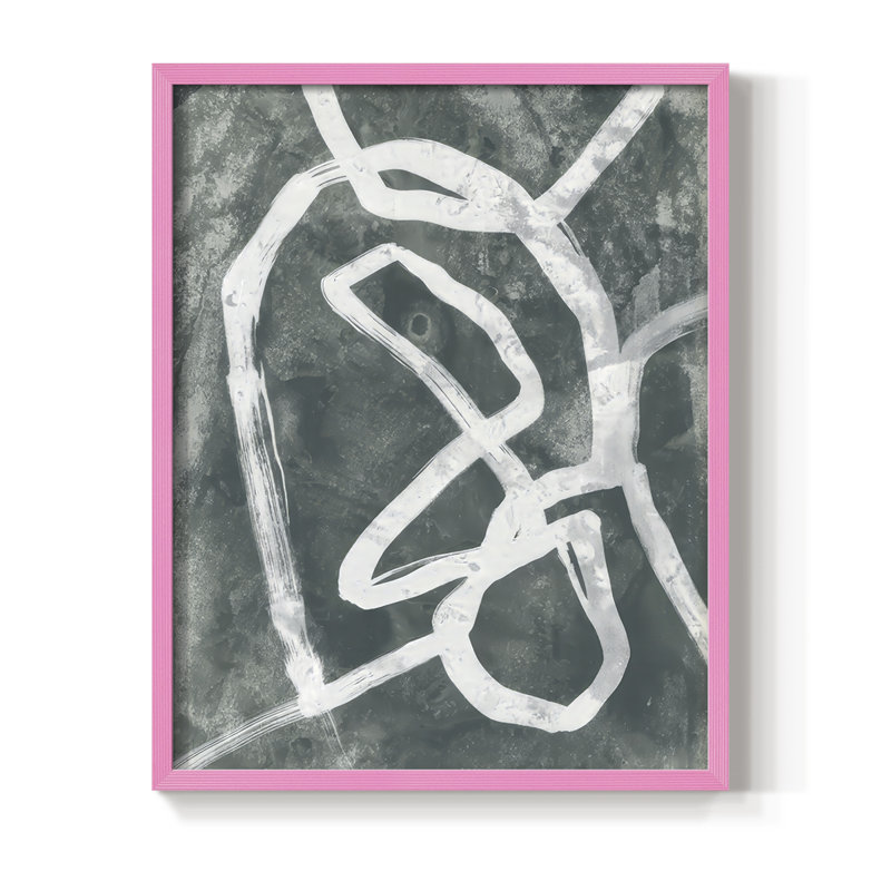 «Chalk Line II», reproduction encadrée - bois massif, H 30 po x l 24 po, Encadré rose