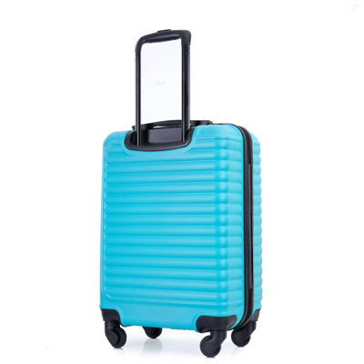 Bagage de cabine, valises à roulettes, valise de transport légère en ABS, bagage rigide, 20 pouces (noir)