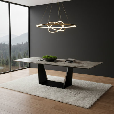 Extendable Metal Base Dining Table