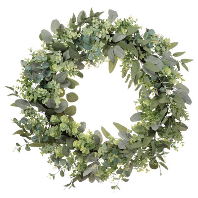 24" Artificial Eucalyptus Spring Wreath With Creeping Jenny Leaves